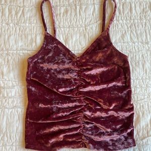 Urban Outfitters Cropped Velvet Tank